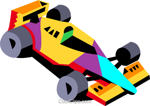 Racecar Royalty Free Vector Clip Art Illustration - Formula One Car (480x340)