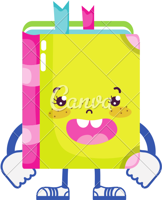 Kawaii Happy Book With Arms And Legs - Illustration (800x800)