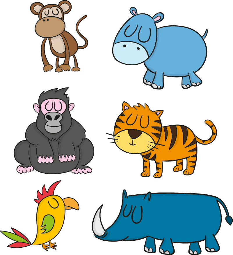 Autocolantes Pequenos Decorativos Animais A Dormir - Clip Art (801x875)