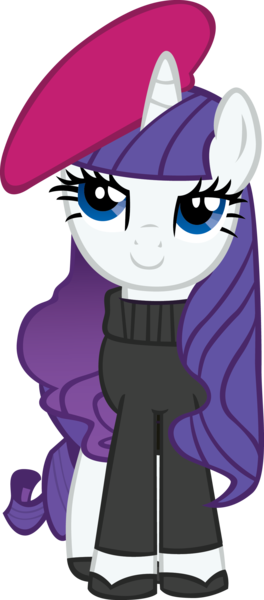 Sircinnamon, Beatnik Rarity, Beret, Clothes, Hat, Rarity, - Mlp Rarity Hipster (264x600)