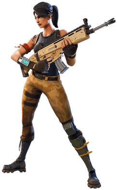 Fortnite Girl Character With Gun - Noob Skin Fortnite Png (400x400)
