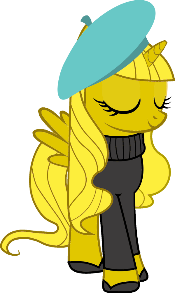 Alicorn, Alicorn Oc, Beatnik, Beret, Edit, Oc, Oc Only, - Diamond Mint Mlp (600x1004)