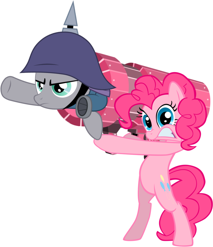 #1413009 - Artist - Brony-works, Artist - Maximillianveers, - Pinkie Pie Gun (896x1024)