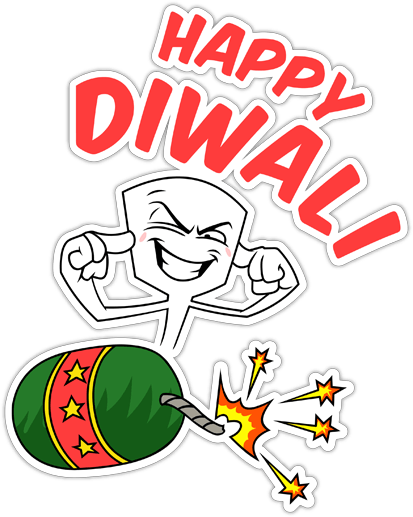 Dancing Clipart Diwali - Diwali Stickers In Whatsapp (413x517)