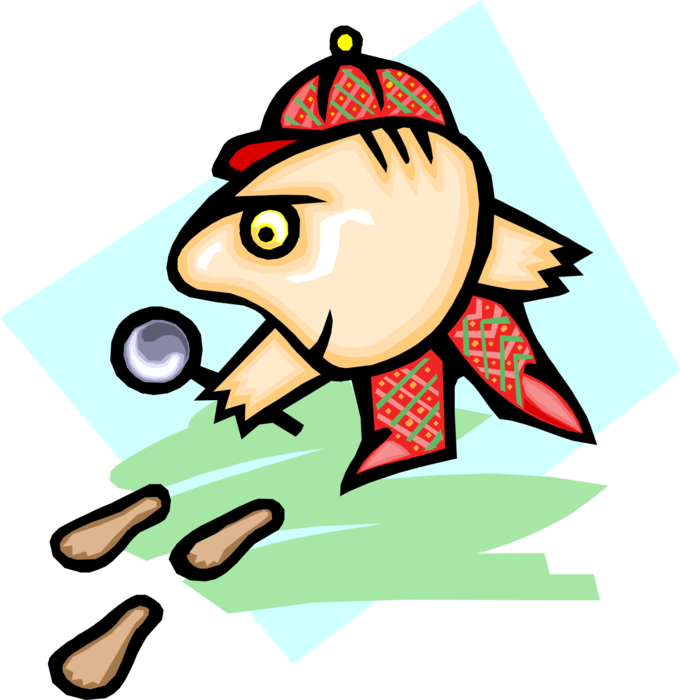 Vector Illustration Of Detective Sleuth With Magnifying - Detective Cartoon (680x700)