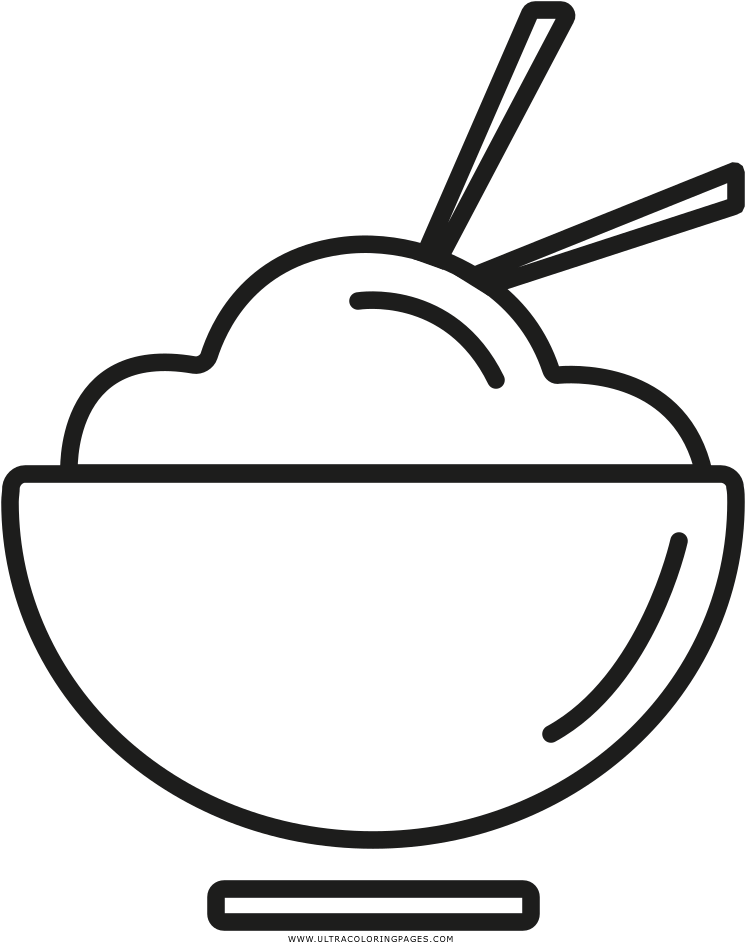 Rice Coloring Page - Line Art (1000x1000)