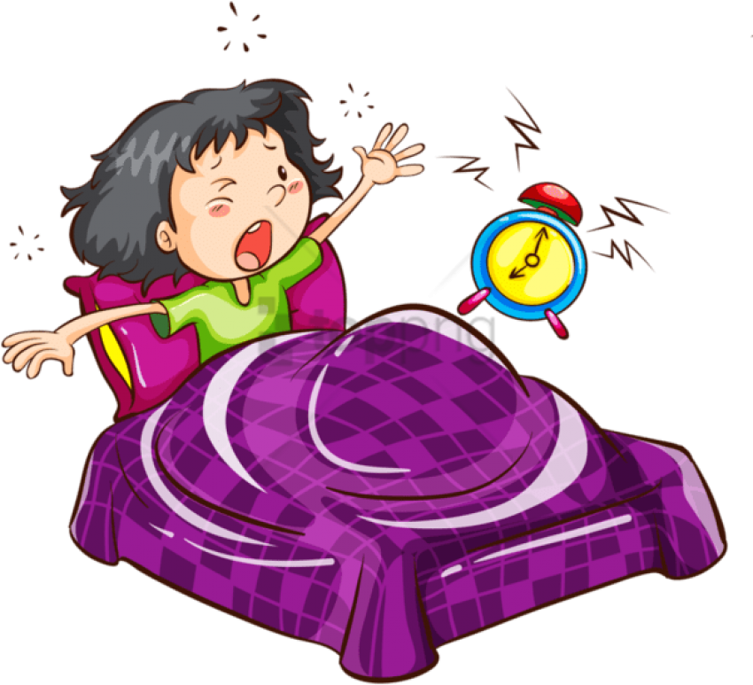 Free Png Cartoon Images Waking Up With Alarm Girls - Levantarse Niña (850x773)