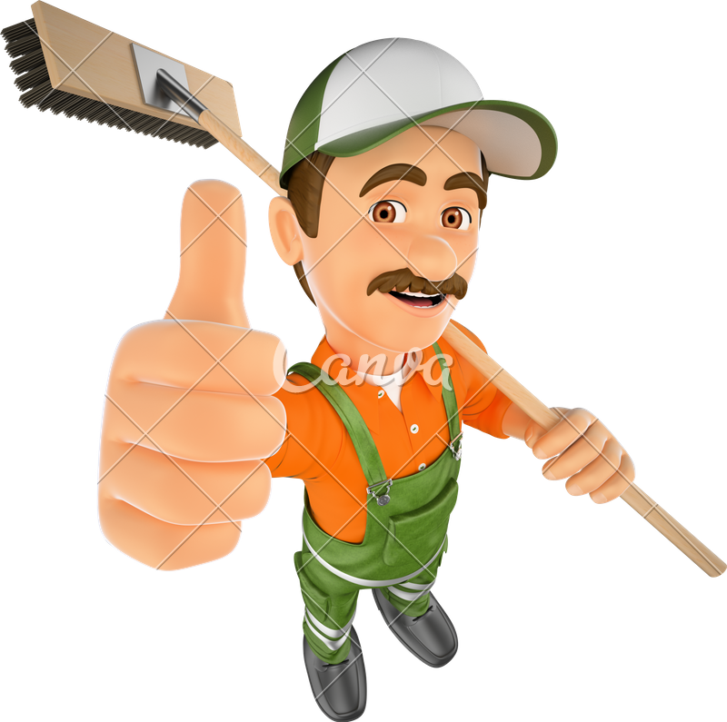 D With Thumb Up Photos By - Sweeper Clipart (800x795)