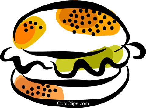 Hamburger Royalty Free Vector Clip Art Illustration - Hamburguer Vetor Png (480x354)