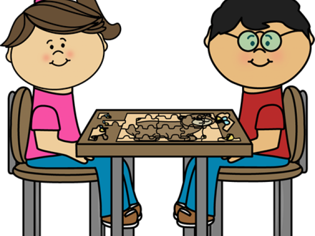 Teacher Clipart Table - Puzzle Table Clip Art (640x480)