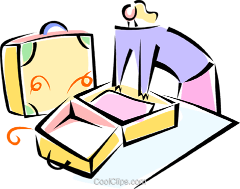 Woman Packing Clip Art - Koffer Packen Clipart (480x377)