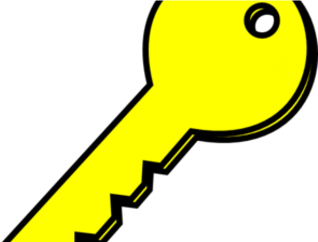 Keys Clipart Yellow - Clip Art Black And White Key (640x480)