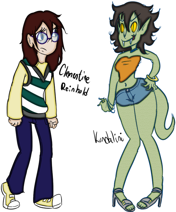 Clementine And Kundalini By Minkerdoodle - Cartoon (600x696)