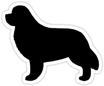 Newfoundland Dog Silhouette Waterproof Die-cut Sticker - English Springer Spaniel Silhouette Design (375x360)