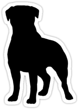 Rottweiler Stickers, T-shirts, And Electronics Cases - Rottweiler Silhouette (375x360)