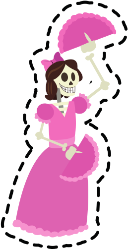 Mexican Female Skull Design - Illustration (550x550)