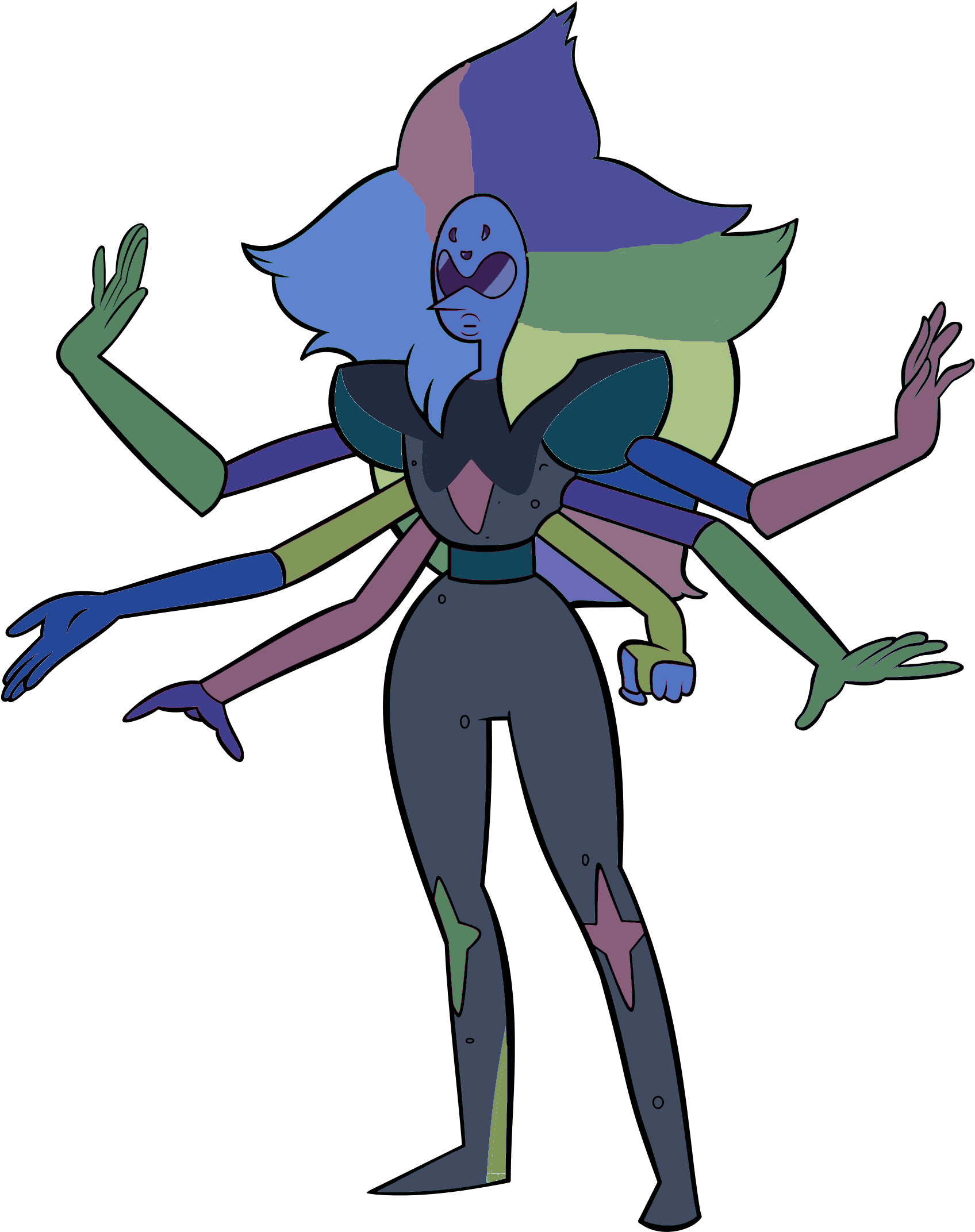 Crystal Clipart Clusters - Steven Universe Garnet Pearl And Amethyst Fusion (1740x2266)