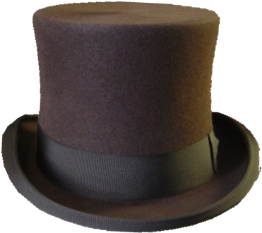 Brown Top Hat Png (576x384)