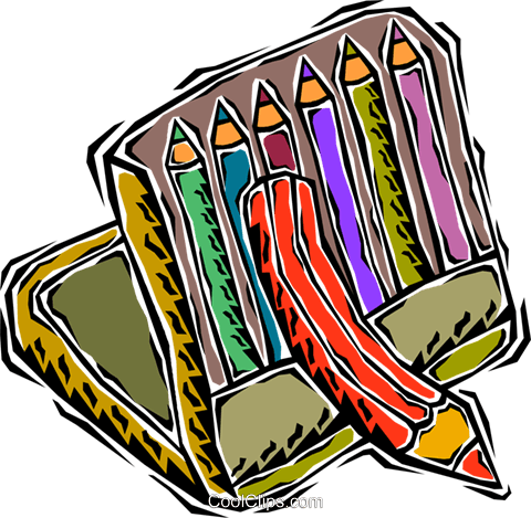 Pencil Crayons Royalty Free Vector Clip Art Illustration - Pencil Crayons Royalty Free Vector Clip Art Illustration (480x469)
