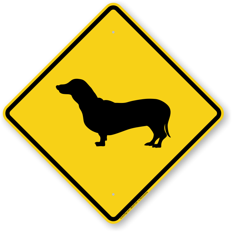 Dachshund Dog Symbol Sign, Guard Dog Sign, Beware Dog - Australia Road Sign Png (800x800)