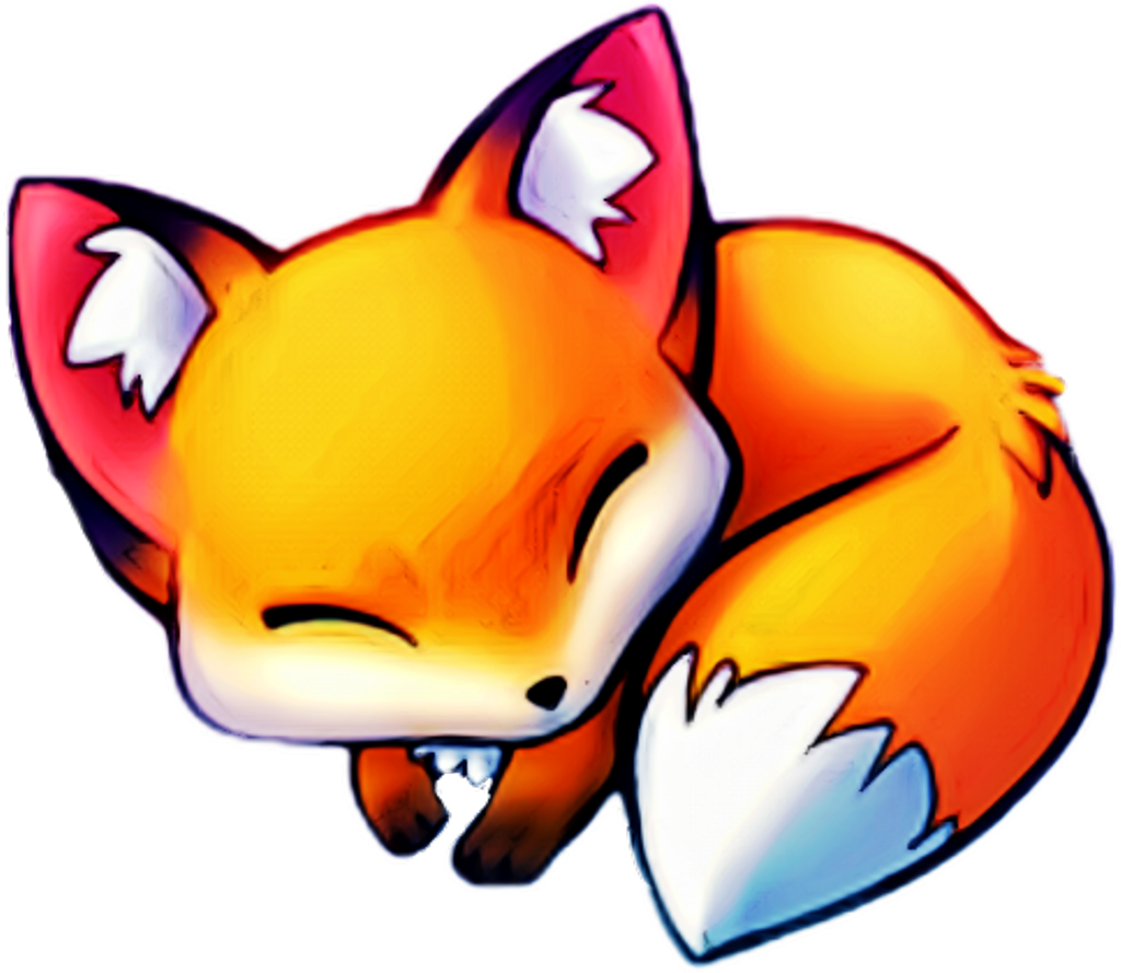 #sokawaii #fox #baby #cub #sleeping #freetoedit - Anime Kawaii Chibi Fox (1024x889)