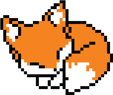 Sleeping Fox - Cute Fox Pixel Art (580x380)