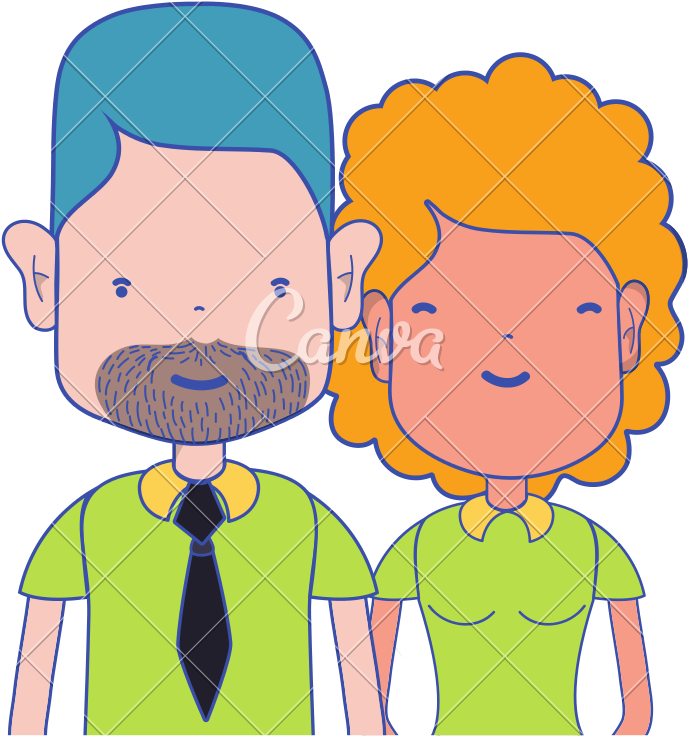 Nice Happy Couple Vector Icon - Cartoon (800x800)
