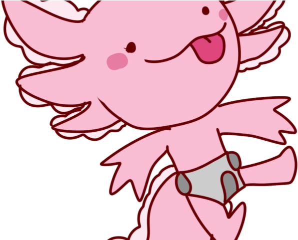 Axolotl Clipart Pink Baby - Cartoon (640x480)