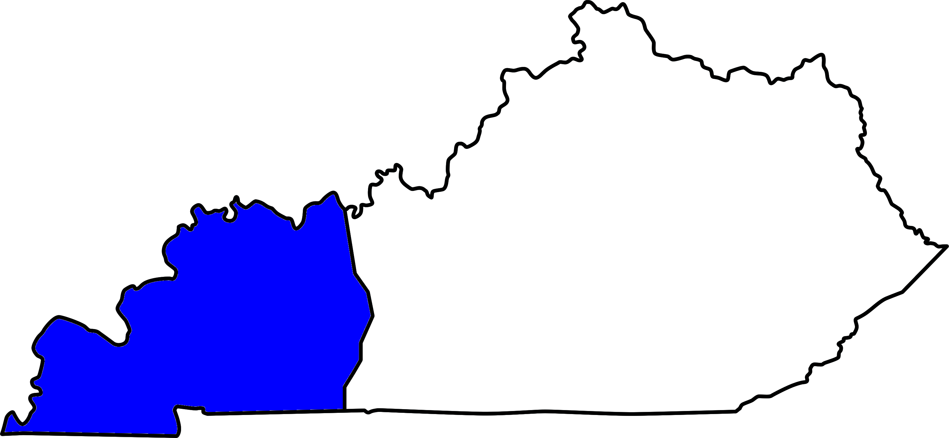 Click Here To Report Seeing A Western Cottonmouth - Map Of Kentucky Counties (3087x1427)