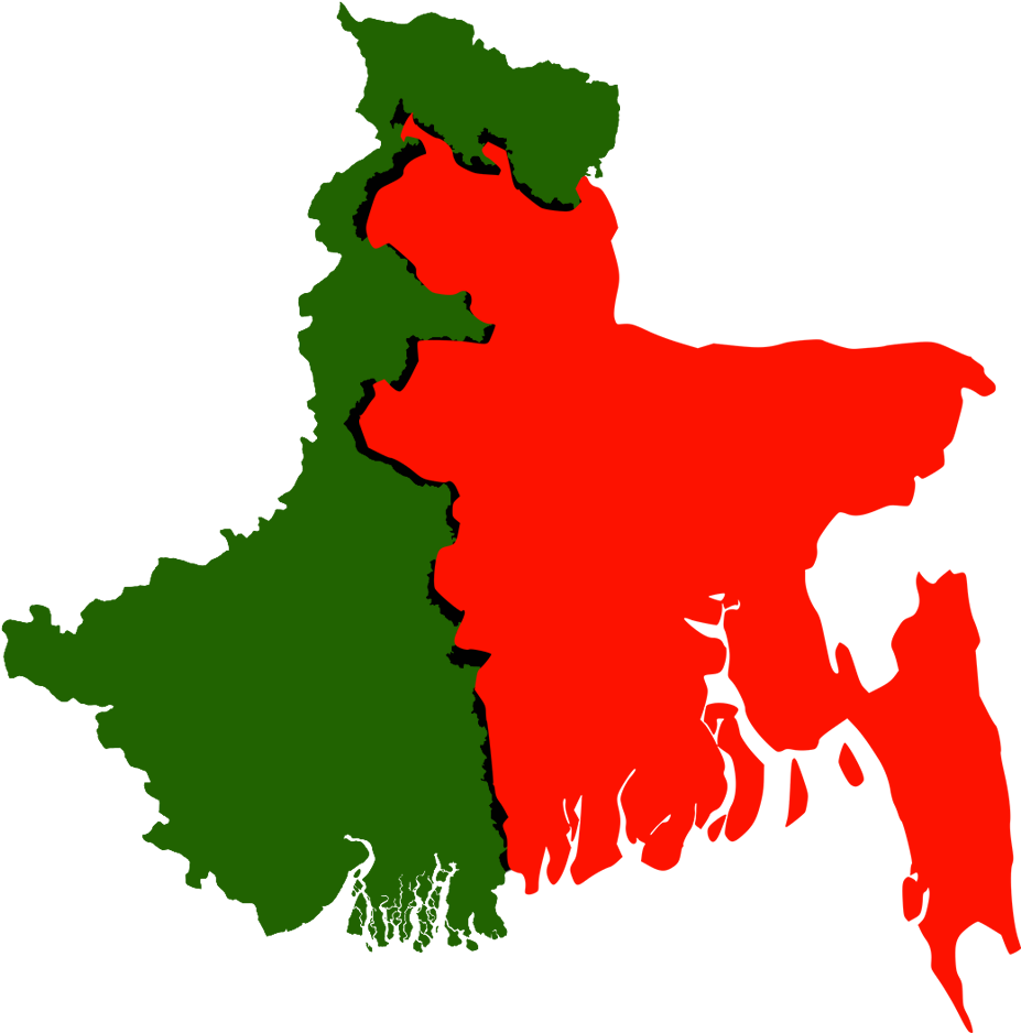 Demographic Tension And Trans-border Competitive Communalisms - Map Vector Of Bangladesh (941x960)