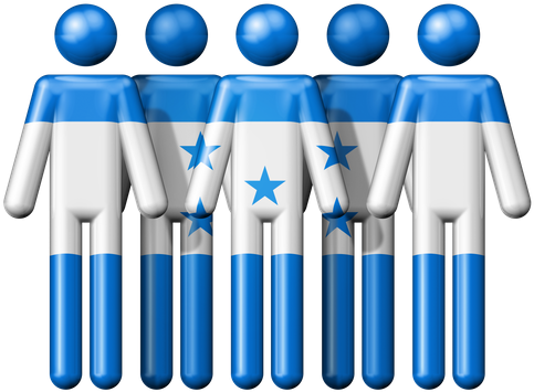 Flag Of Honduras On Stick Figure - Group Of Indian Flags (550x437)