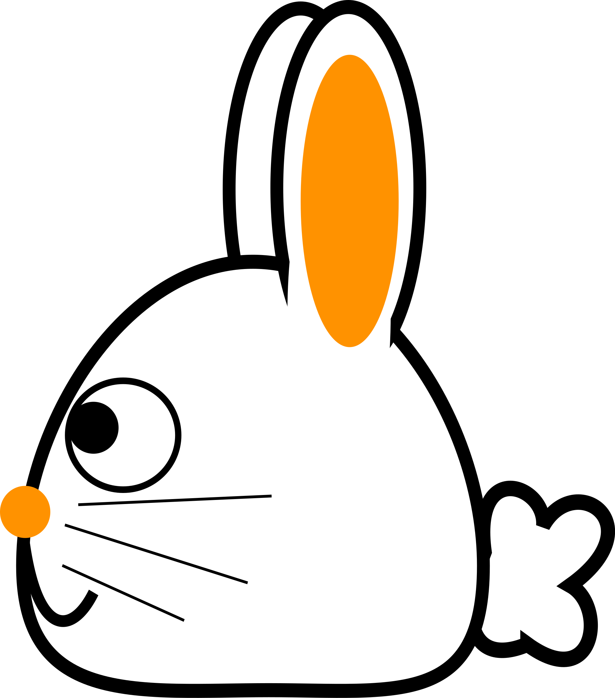 Bunny Clipart Orange - Side Bunny Clipart (2115x2400)