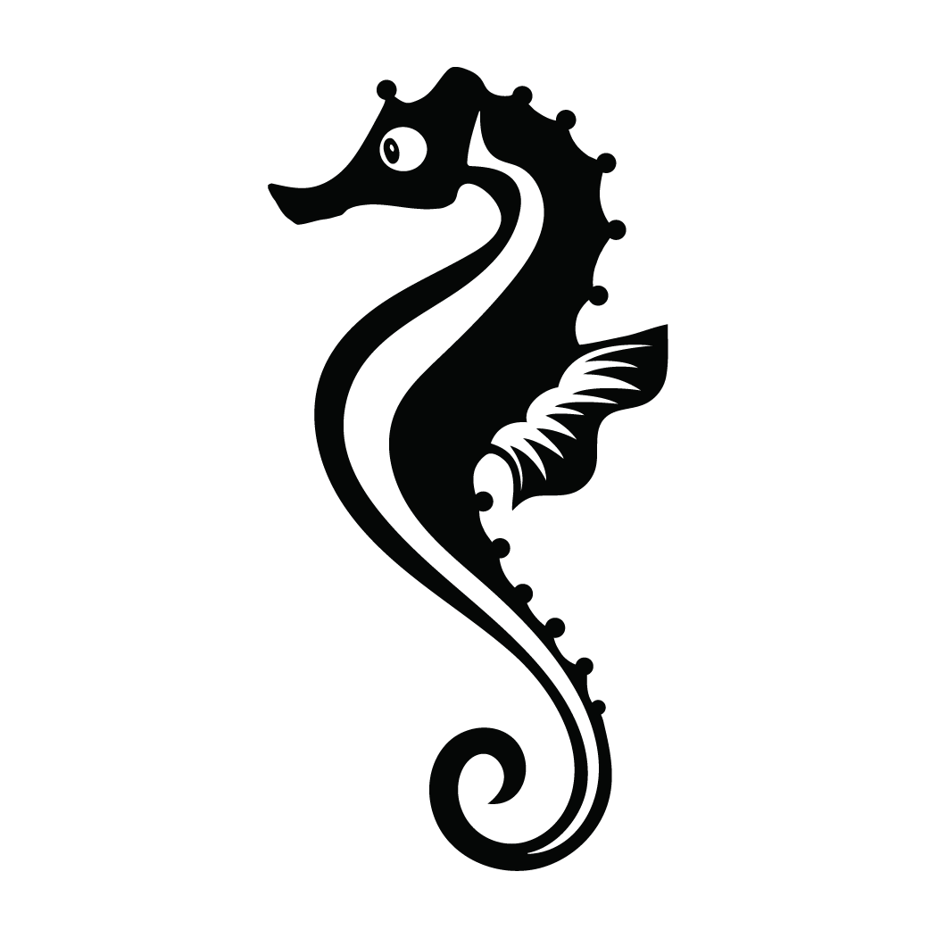 Sea Horse Decal - Silueta Caballito De Mar (1051x1051)
