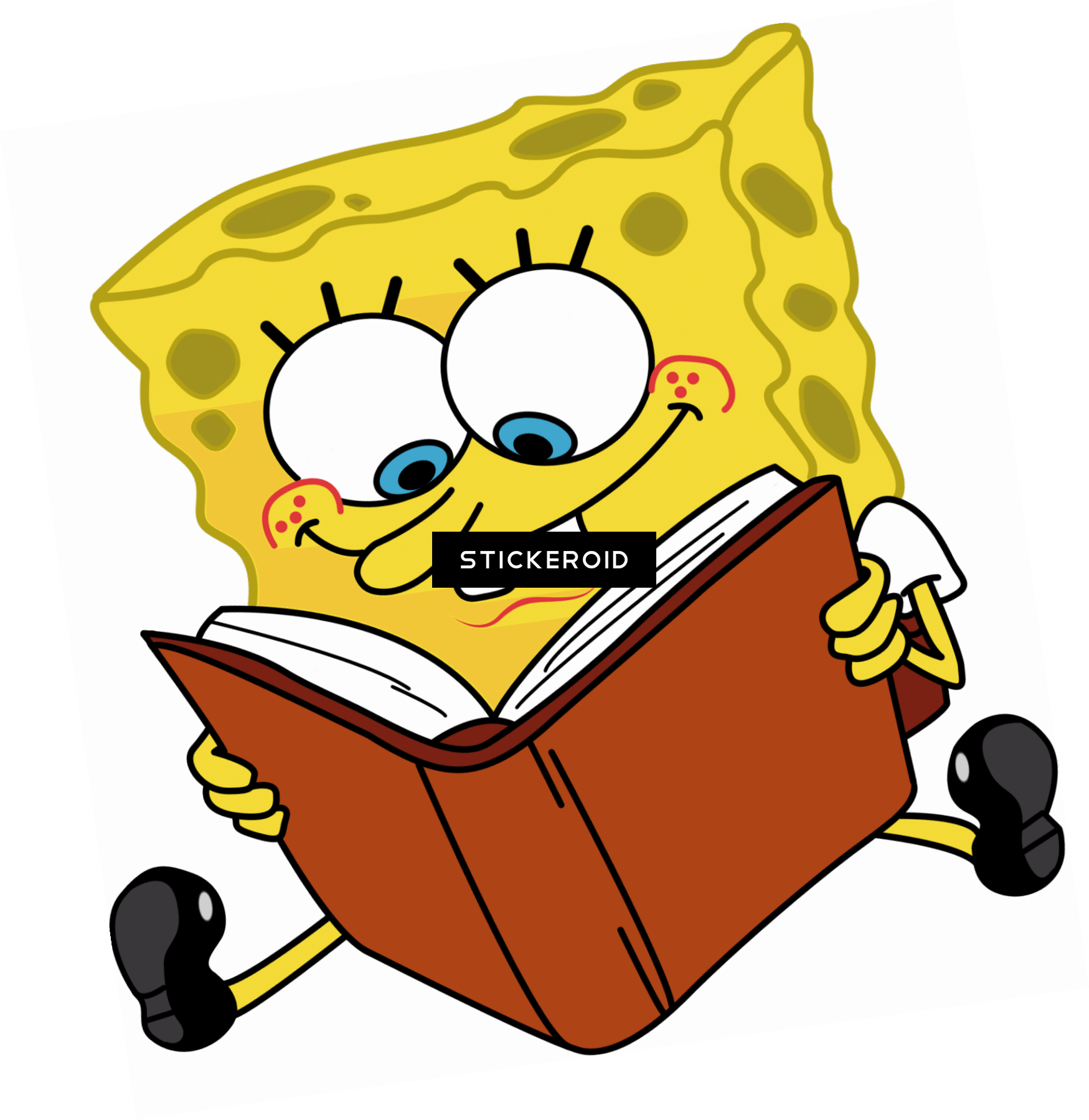 Sponge Bob - Cartoon Spongebob Reading A Book (1749x1799)