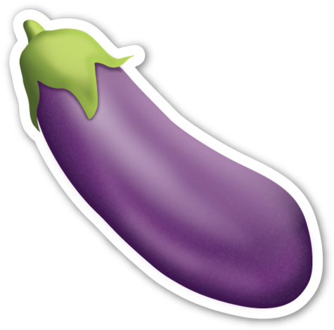 Welcome To Our Hand Picked Roasted Potatoes Clipart - Eggplant Emoji Sticker (480x475)