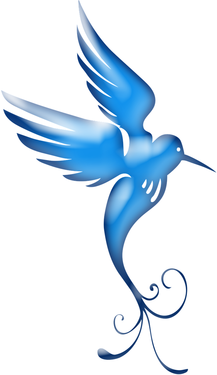 Bird,blue - Swirl Birds Silhouette (1280x1280)