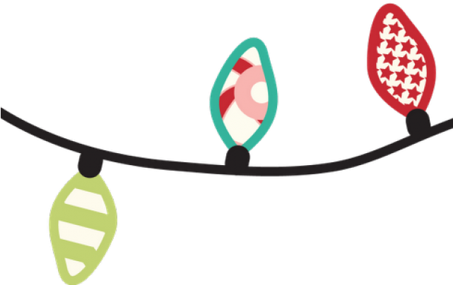 Line Clipart Christmas - Christmas Lights Banner Clipart (640x480)