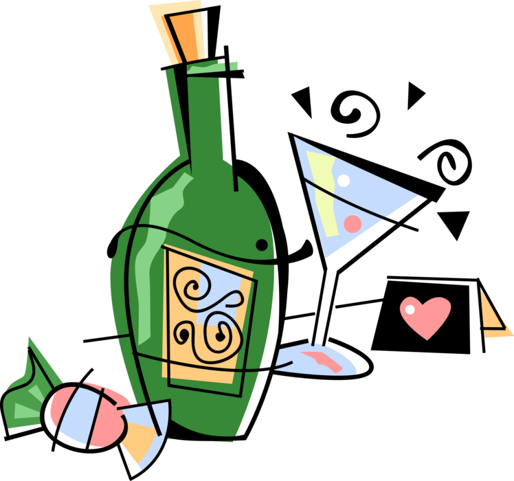 Vector Illustration Of Alcohol Beverage Champagne Bottle - Vector Illustration Of Alcohol Beverage Champagne Bottle (748x700)