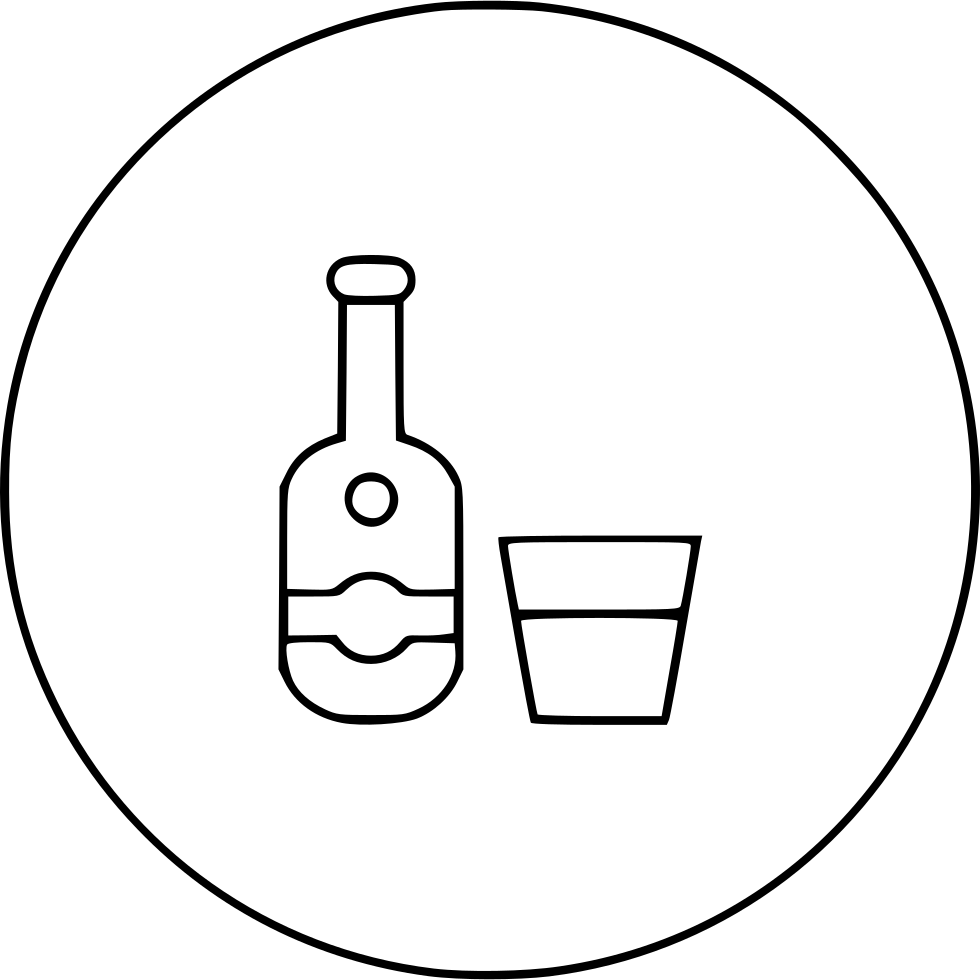 Glass Bottle Alcohol Bottle Comments - Line Art (980x980)