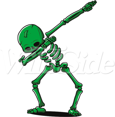 Green Dabbing Skeleton - Cartoon (450x450)