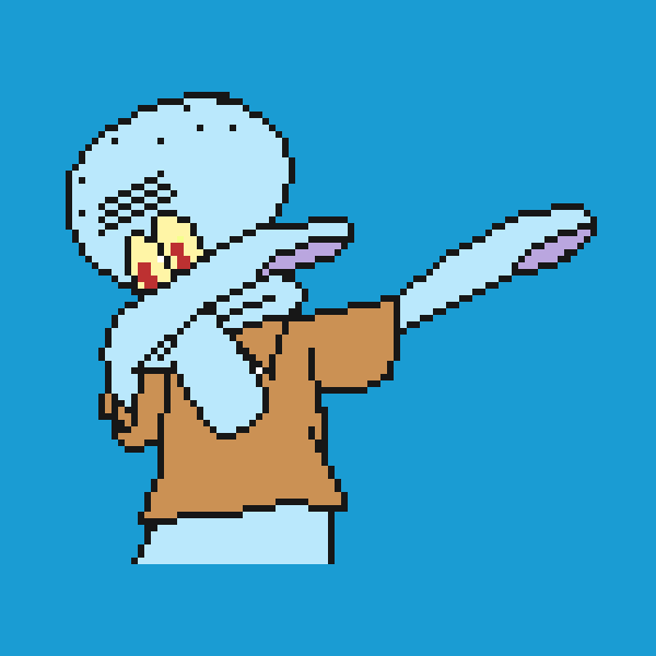 Dabbing Squidward - Cartoon (600x600)