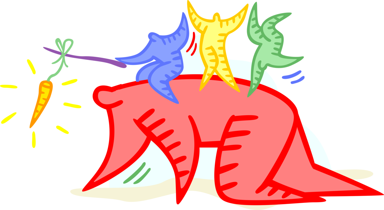 Vector Illustration Of Motivation Using Carrot Incentive - Vector Illustration Of Motivation Using Carrot Incentive (1281x700)