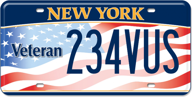 New New York State Service Branch Specific License - New York Veteran License Plate (665x450)