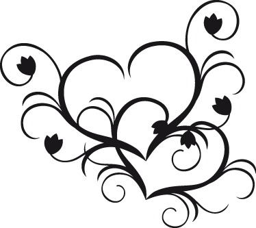Heart Shape Floral Wall Sticker - Tribal Hochzeit (374x333)