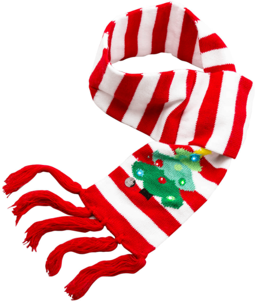 Christmas Tree Light-up Scarf - Illustration (600x600)