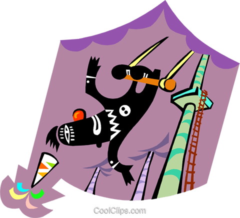 Trapeze Artist Royalty Free Vector Clip Art Illustration - Graphic Design (480x436)
