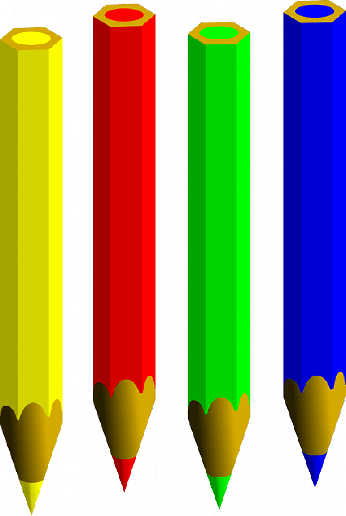 Kleuren Van Social Media - 4 Pencils Clipart (1200x1790)