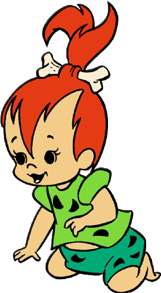 Baby Flintstones Baby Cartoon Characters Baby Clip - Pebbles Flintstone (600x600)