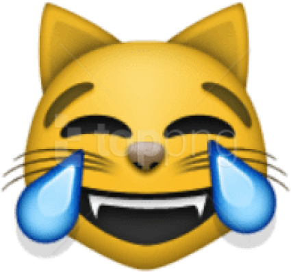 Free Png Download Ios Emoji Cat Face With Tears Of - Laughing Cat Emoji Png (480x502)