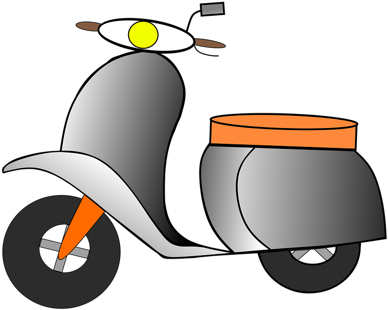 Scooter Clipart Transportation - Cartoon (881x720)